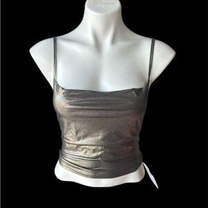 Miss Selfridge Cowl Cami Top Gold Metallic UK8 - US4 NWT IN PACKAGE